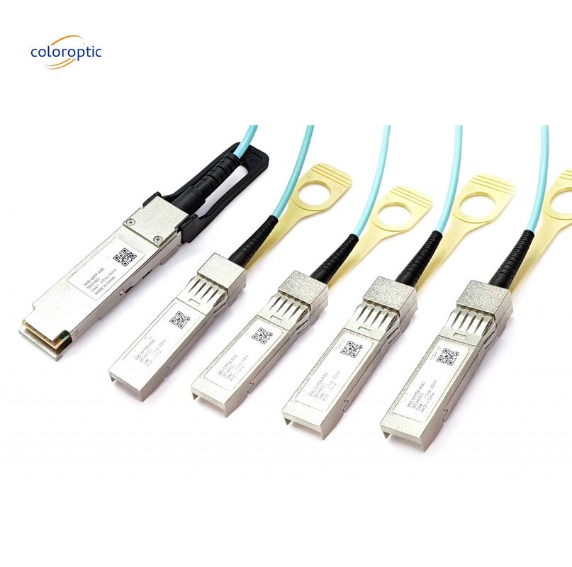 InfiniBand And Ethernet Active Optical Cable 100G QSFP28 Breakout To 4xSFP28 AOC